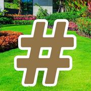 Gold Hashtag Corrugated Plastic Yard Sign, 24in